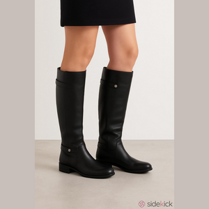 Franco Sarto Black Leather Riding Boots Women's 9M Knee High